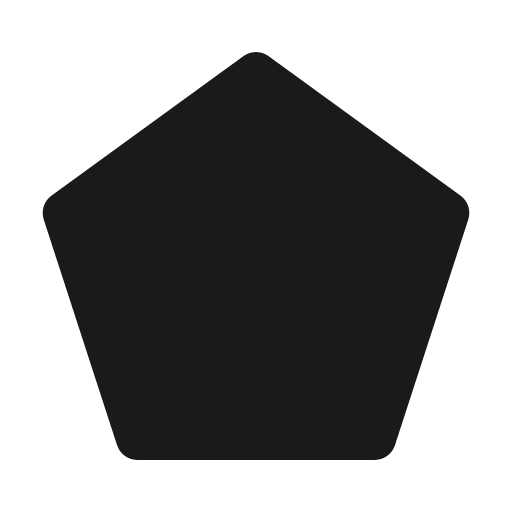 Pentagon icon, solid style, from Unicons Monochrome