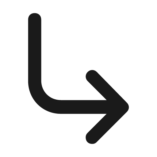 Corner down right icon, solid style, from Unicons Solid