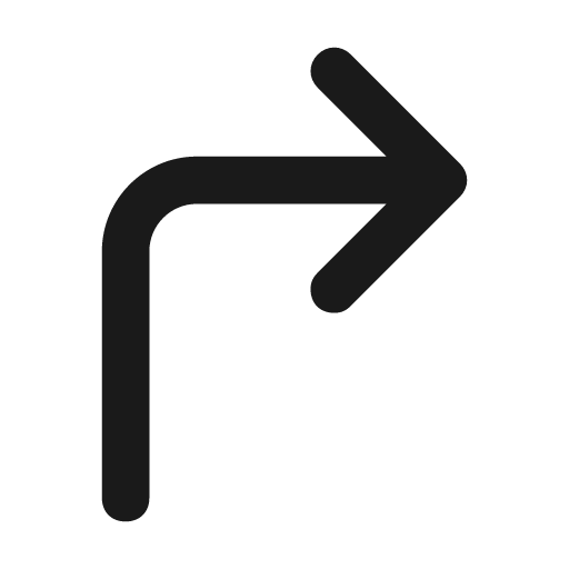 Corner up right icon, solid style, from Unicons Solid