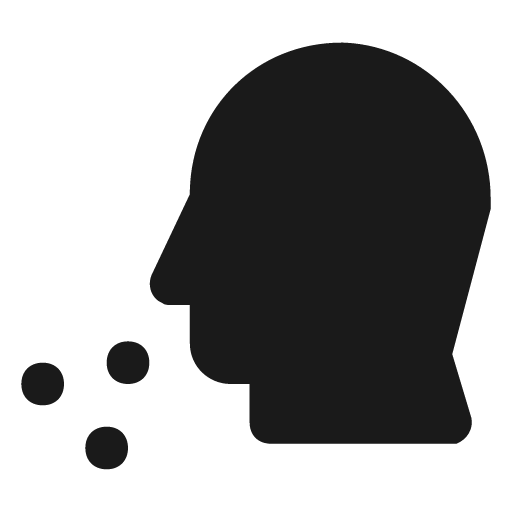 Head side cough icon, solid style, from Unicons Solid