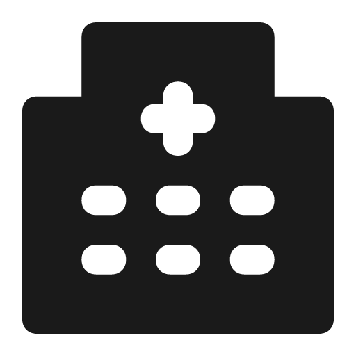 Hospital icon, solid style, from Unicons Solid
