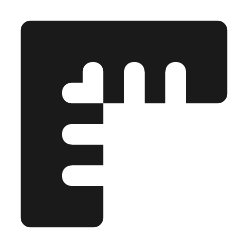 Ruler combined icon, solid style, from Unicons Solid