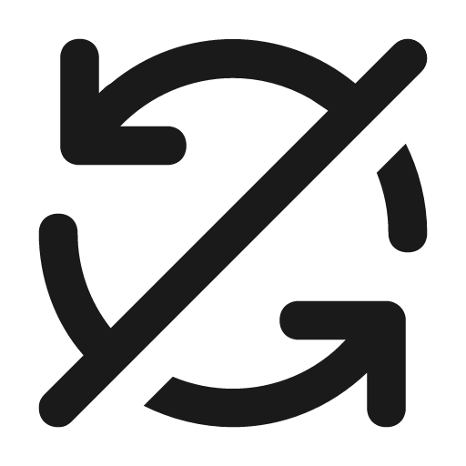 Sync slash icon, solid style, from Unicons Solid
