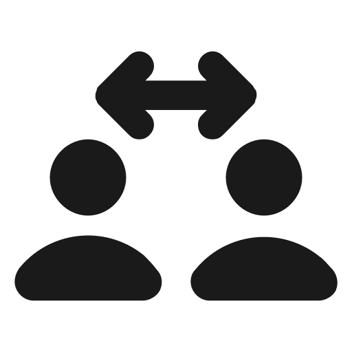 User arrows icon, solid style, from Unicons Solid