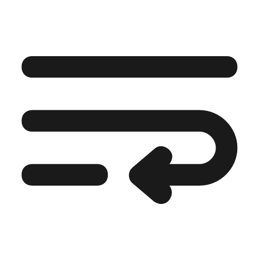 Wrap text icon, solid style, from Unicons Solid