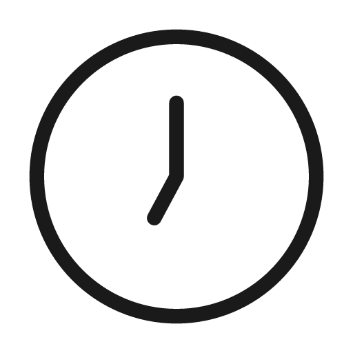 Clock seven icon, solid style, from Unicons Thin Line