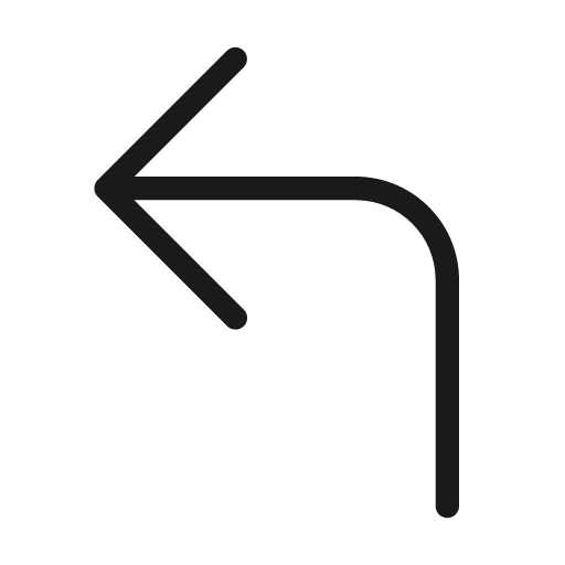 Corner up left icon, solid style, from Unicons Thin Line