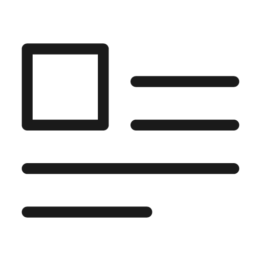 Document layout left icon, solid style, from Unicons Thin Line