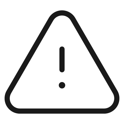 Exclamation triangle icon, solid style, from Unicons Thin Line