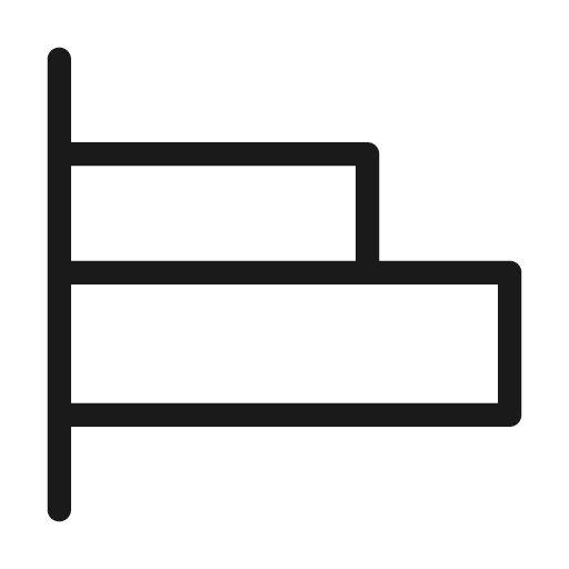 Horizontal align left icon, solid style, from Unicons Thin Line