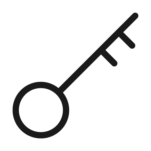 Key skeleton alt icon, solid style, from Unicons Thin Line