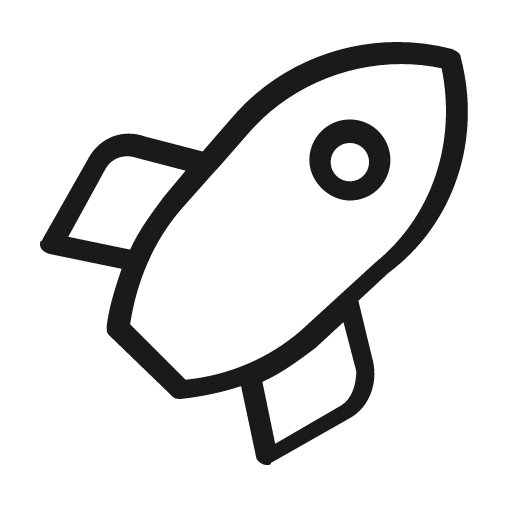 Rocket icon, solid style, from Unicons Thin Line