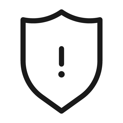Shield exclamation icon, solid style, from Unicons Thin Line