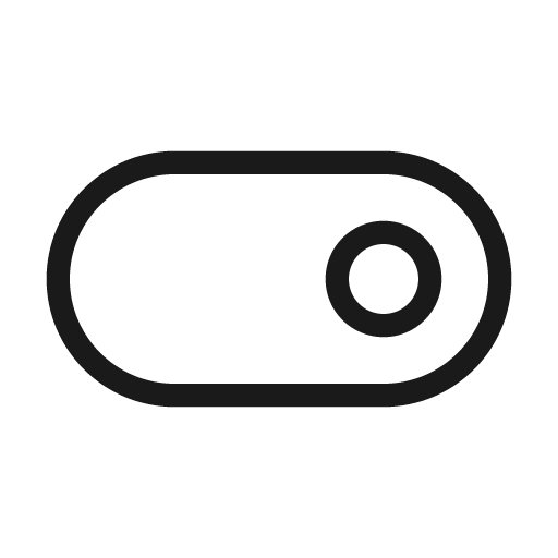 Toggle on icon, solid style, from Unicons Thin Line