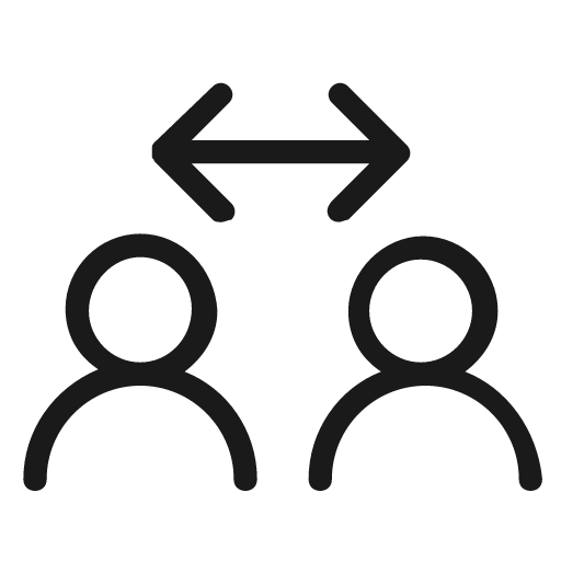 User arrows icon, solid style, from Unicons Thin Line