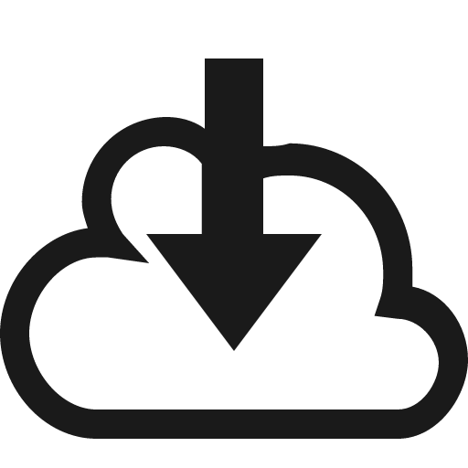 Cloud download o icon, solid style, from Vaadin Icons