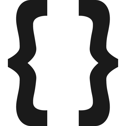 Curly brackets icon, solid style, from Vaadin Icons