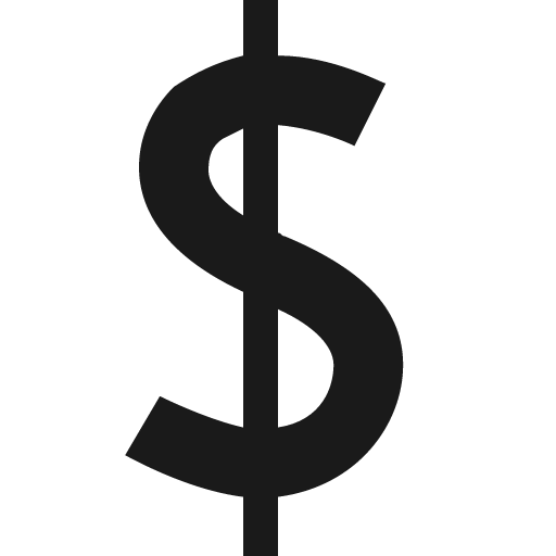 Dollar icon, solid style, from Vaadin Icons