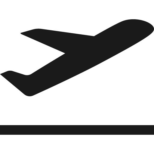 Flight takeoff icon, solid style, from Vaadin Icons