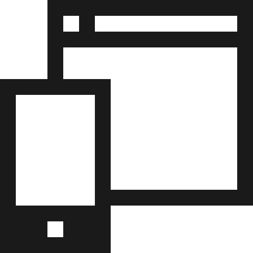 Mobile browser icon, solid style, from Vaadin Icons
