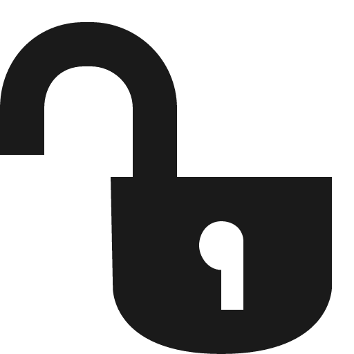Unlock icon, solid style, from Vaadin Icons