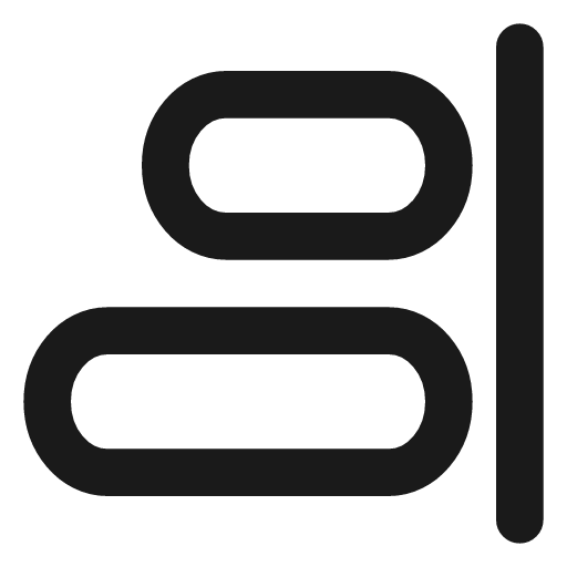 Align end vertical icon, line style, from Vadivam