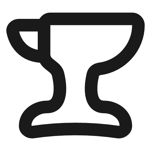 Anvil icon, line style, from Vadivam