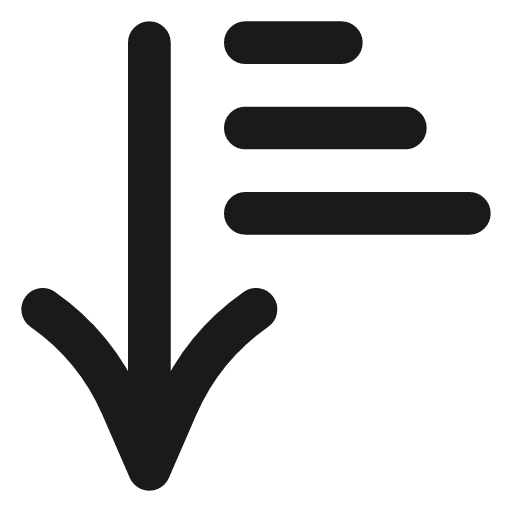 Arrow down narrow wide icon, line style, from Vadivam