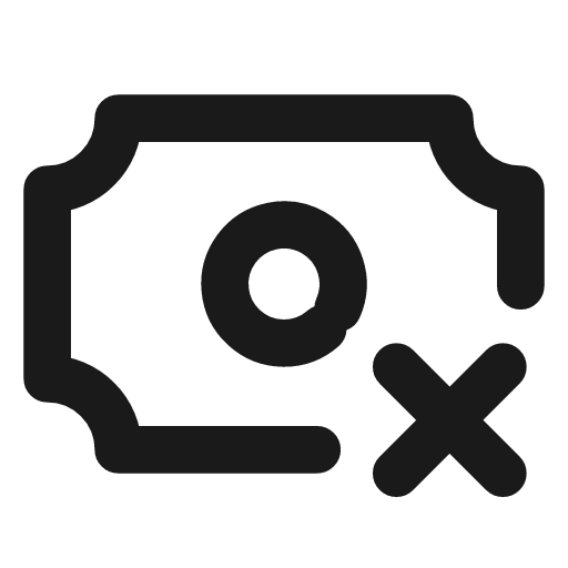 Banknote x icon, line style, from Vadivam