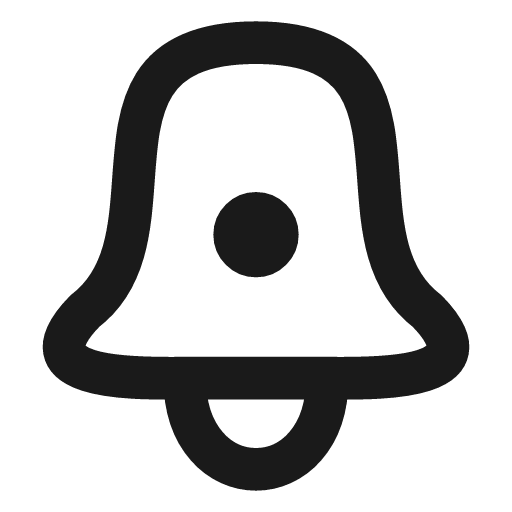 Bell dot icon, line style, from Vadivam
