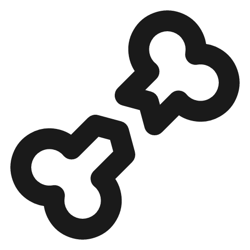 Bone fracture icon, line style, from Vadivam