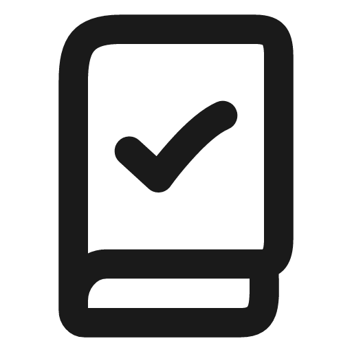 Book check icon, line style, from Vadivam