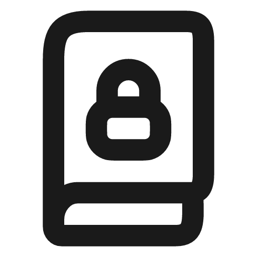 Book lock icon, line style, from Vadivam
