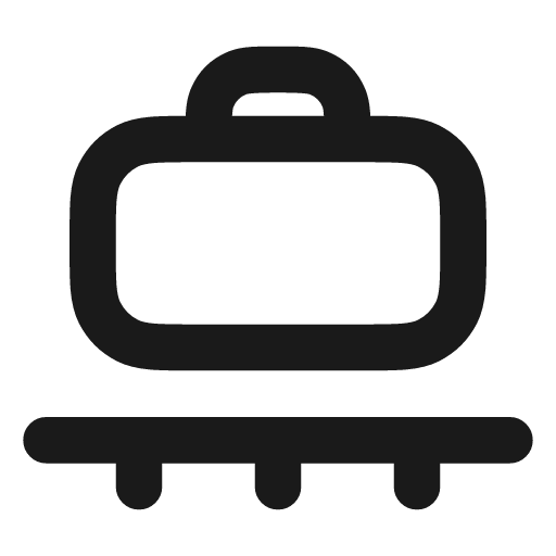 Briefcase conveyor belt icon, line style, from Vadivam