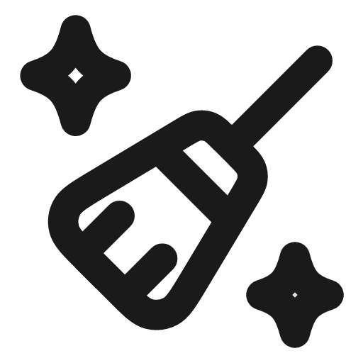Broom sparkles icon, line style, from Vadivam