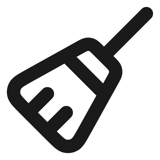 Broom icon, line style, from Vadivam