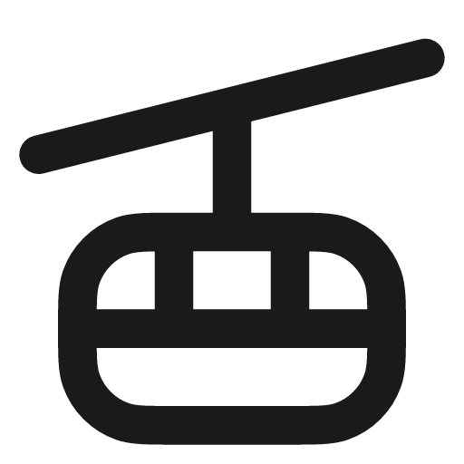 Cable car icon, line style, from Vadivam