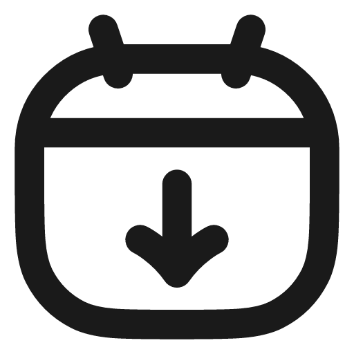 Calendar arrow down icon, line style, from Vadivam