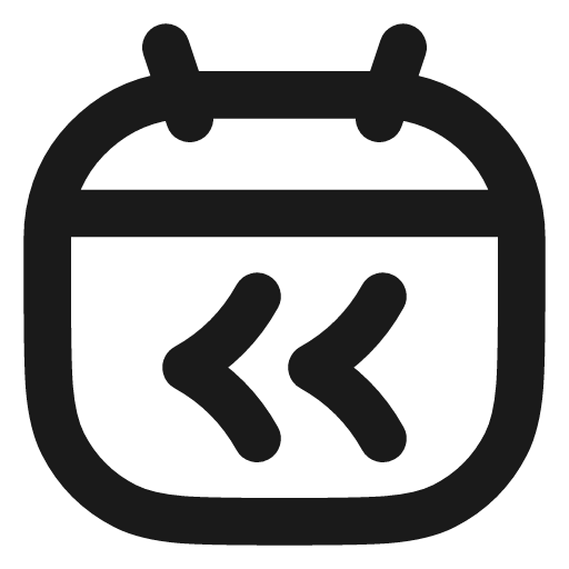 Calendar chevrons left icon, line style, from Vadivam