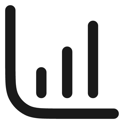 Chart column increasing icon, line style, from Vadivam