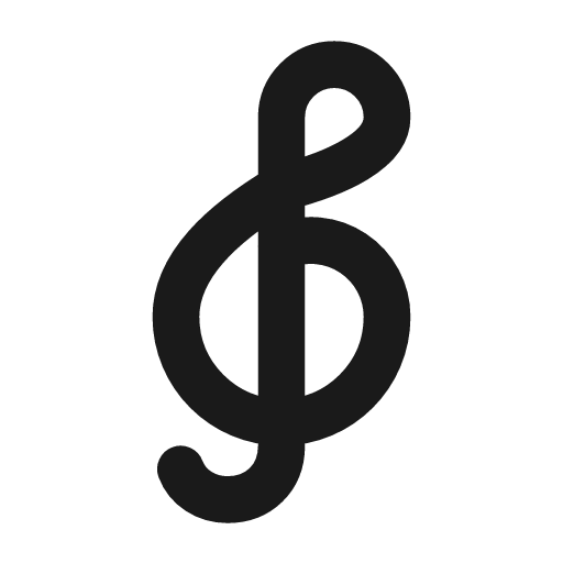 Clef treble icon, line style, from Vadivam