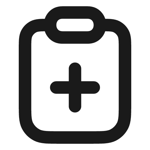 Clipboard plus icon, line style, from Vadivam