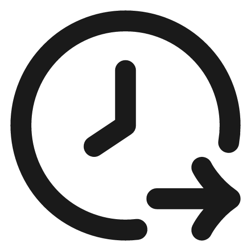 Clock arrow right icon, line style, from Vadivam