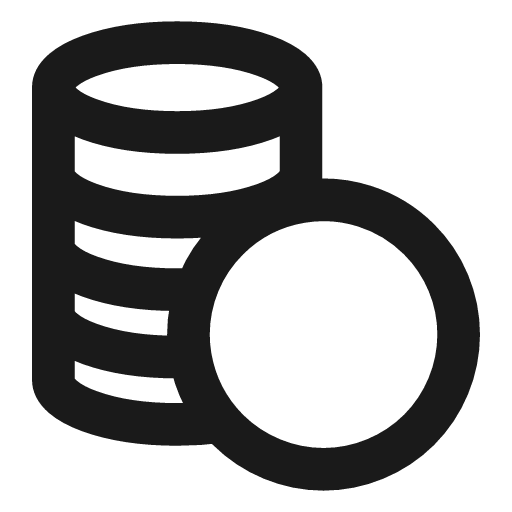 Coins icon, line style, from Vadivam