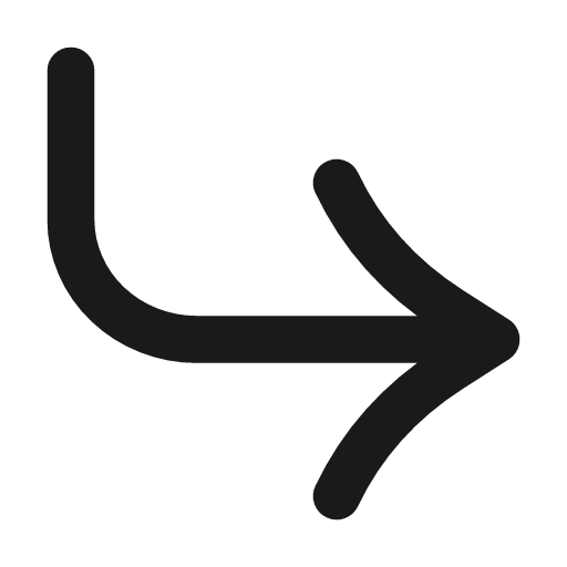 Corner down right icon, line style, from Vadivam