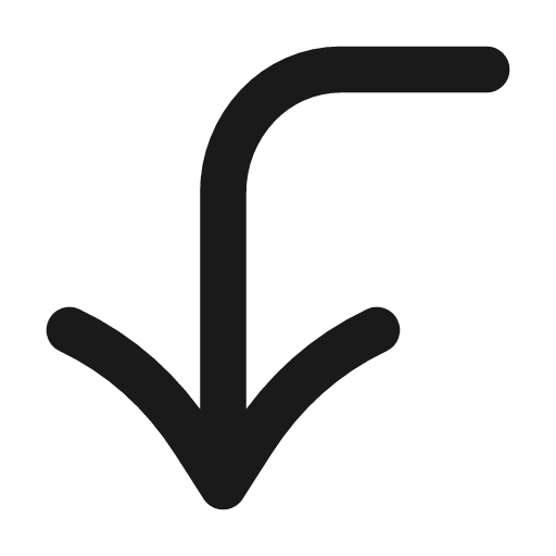 Corner left down icon, line style, from Vadivam