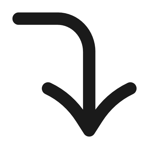 Corner right down icon, line style, from Vadivam