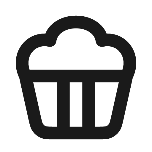 Cupcake icon, line style, from Vadivam