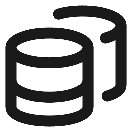 Database backup icon, line style, from Vadivam