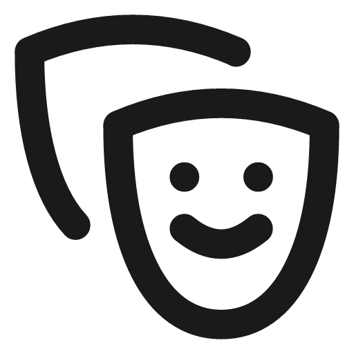 Drama icon, line style, from Vadivam